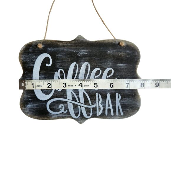 Coffee Bar white black rustic farmhouse kitchen decor handmade sign - Picture 7 of 9
